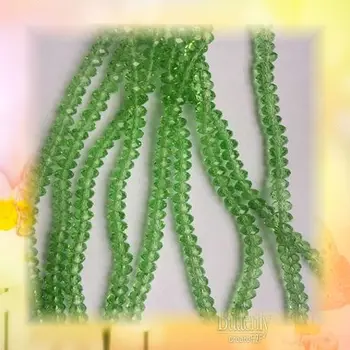 Стеклянные бусины Rondelle 3 мм 4 мм Светло-зеленые Свободные бусины Garnament для декора одежды