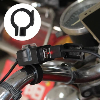 Адаптер зарядного устройства для мотоцикла, Разъем питания для телефона, мотоцикла, GPS MP4, двойной USB-порт, 12 В, водонепроницаемый руль,