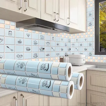Термостойкая кухонная самоклеящаяся пленка водонепроницаемые и маслостойкие виниловые обои плитка ванная комната 3D наклейка на стену дом