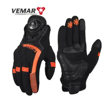 BMX Race Vemar Перчатки Для Мотокросса Guantes Offroad Enduro Аксессуары Для Сенсорного экрана Перчатки Мотоциклиста Оранжевые Черные Luvas Для Мужчин