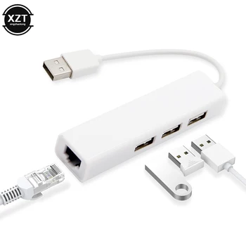 USB Ethernet USB-концентратор к сетевой карте локальной сети RJ45 10/100 Мбит/с Ethernet-адаптер для Портативных ПК Mac iOS Windows RTL8152 USB 2.0 Hub
