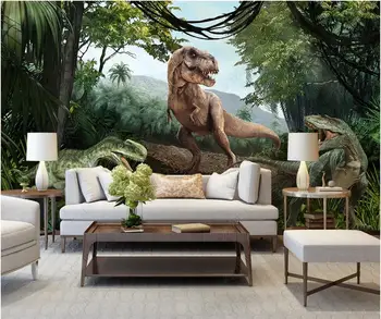 настенная роспись на заказ, 3D фотообои, Первобытный лес, динозавр юрского периода, ТВ-фон, домашний декор, обои для стен, 3D гостиная