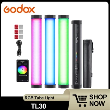 Ламповый светильник Godox TL30 RGB 2700-6500 K 8 Вт с Беспроводным Управлением, Платный CRI 97 + TLCI 99 + 13 Эффектов FX для Фотостудии