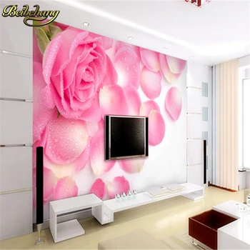 beibehang Розовый лист ТВ фон обои для гостиной диван фон фреска обои для стен Украшение дома настенная бумага из папье-маше 3d