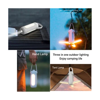 USB Портативный Походный фонарь, Складная походная лампа с плавным затемнением, светодиодная лампа для пеших прогулок, Рыбалки, аварийного освещения B