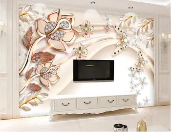Пользовательские фото 3D обои Ювелирные изделия благородный шелк тв фон домашний декор гостиная 3d настенные фрески обои для стен 3 d