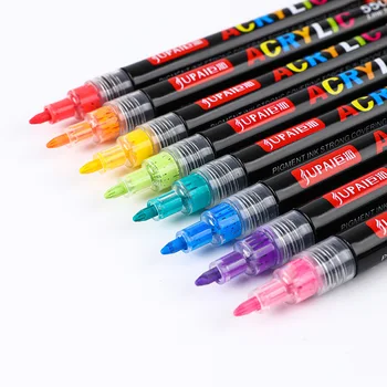 12 Цветов Художественный маркер Акриловая краска, маркеры, кисть, ручка, камень, керамика, Стекло, Дерево, сделай сам, граффити, перманентные маркеры, принадлежности для рисования
