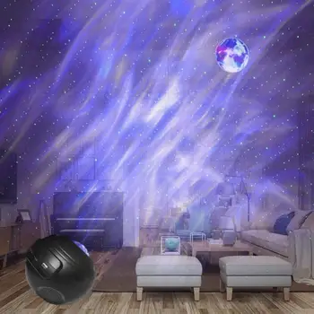 Ночная проекционная лампа Planet Sky, Звездный проектор Северного сияния, ночник с музыкой, bluetooth-совместимый динамик для детей