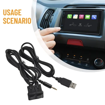 1x Автомобильный стерео USB-панель, аудиокабель-адаптер, абсолютно новый и высококачественный USB С пылезащитным чехлом + жгут проводов, Универсальная комплектация