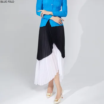 Плиссированная юбка MIYAKE неправильной формы, женская юбка трапециевидной формы средней длины, осенняя новая юбка с драпировкой и высокой талией большого размера
