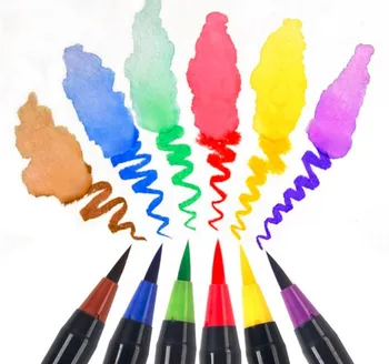 Набор из 20 цветов Кисть для письма Мягкая ручка Акварельный художественный маркер с эффектом ручки Лучше всего подходит для взрослых книжек-раскрасок, Манги, комиксов, каллиграфии