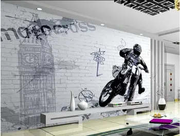 WDBH Пользовательские фото 3d обои Европейский ностальгический персонаж мотоцикла фон домашнего декора гостиной обои для стен 3 d