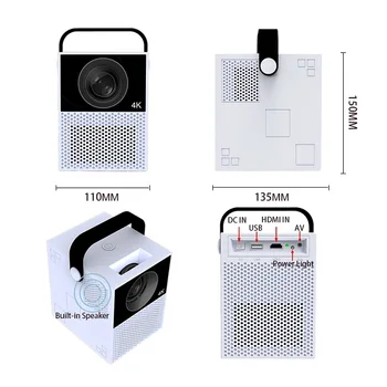 Сенсорный интерактивный умный мини-проектор 100 ANSI 4K wifi BT Портативный светодиодный проектор для домашнего кинотеатра