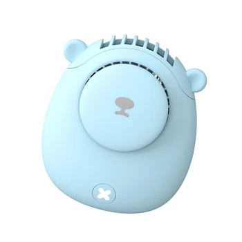 Мини-вентилятор на шее, подвесной USB-регулируемый вентилятор, малошумный портативный кулер для спорта на открытом воздухе, розовый