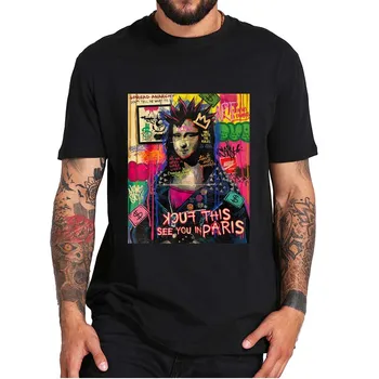 Дизайн Моны Лизы, Леонардо Да Винчи, забавная футболка с граффити в стиле панк, Уличная одежда Y2k, аутентичные футболки для мужчин, женщин, Унисекс