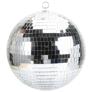 1шт Зеркальный диско-шар, Подвесной Диско-шар, Светоотражающий Диско-шар KTV, Рождественское подвесное украшение, Стеклянный пенопластовый шар 25 см