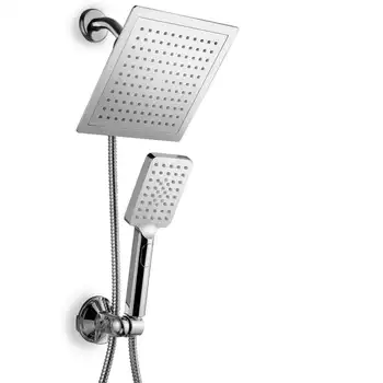 Ультра-роскошный 9-дюймовый дождевальный комбайн с ручным душем и настенным кронштейном с низким уровнем досягаемости, хром