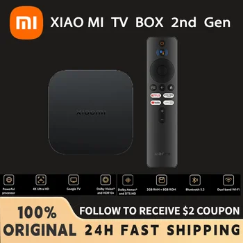 Xiaomi Mi TV Box 2-го поколения 2 ГБ + 8 ГБ BT5.2 Двухдиапазонный Wi-Fi 4K Ultra HD Dolby Atmos и DTS-HD HDR10 + Google Assistant Глобальная версия