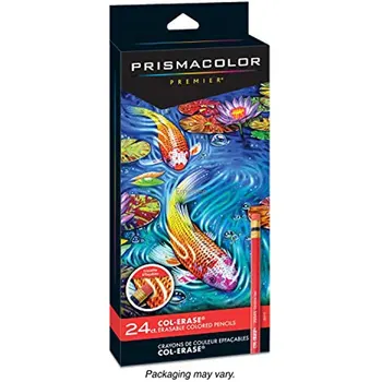 Стираемый цветной карандаш Prismacolor Col-Erase 24-кол-во различных цветов Интенсивно насыщенные пигменты ложатся ровно и легко стираются